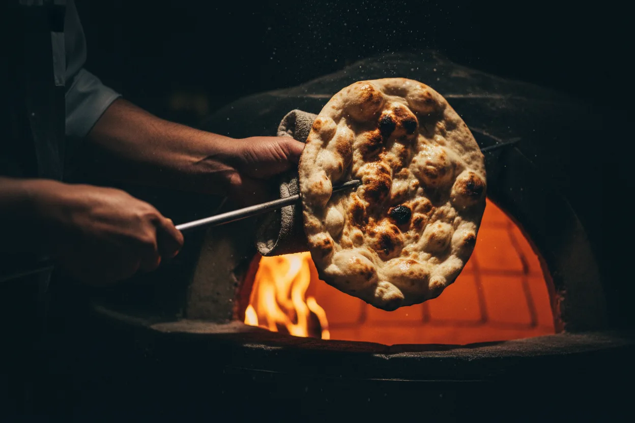 Fresh naan from the tandoor