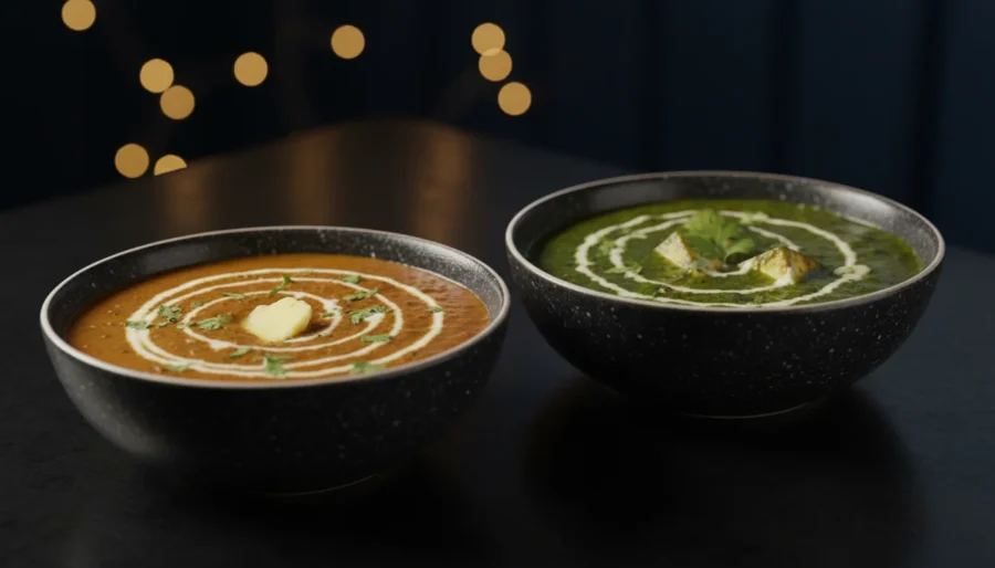 Dal makhani and saag paneer